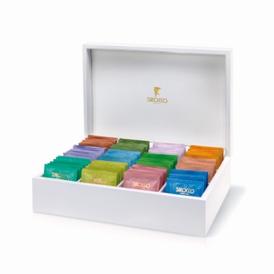 Prezenter na herbatę organiczną Sirocco bio duży biały (bez zawartości)